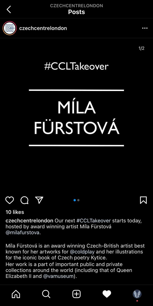 MilaFurstova's tweet photo. Míla is being featured over the next 3 days on the Instagram site of the @CzechCentreLnd Go check their page out to see some fabulous coverage of Mila’s art! #ccltakeover https://t.co/0PjUugfks6