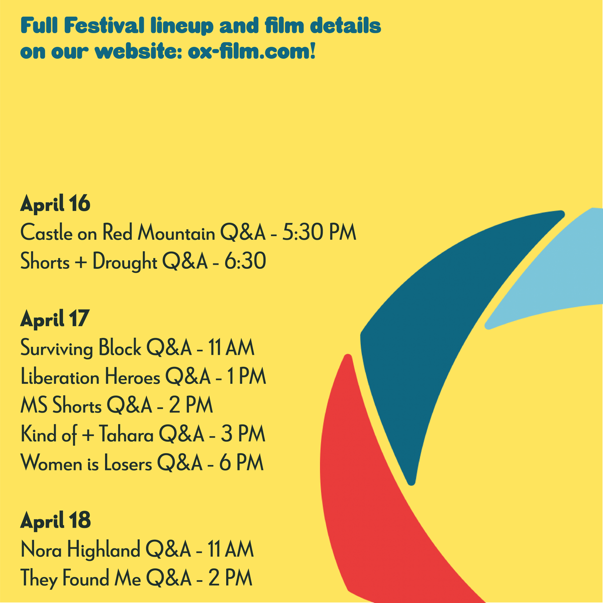 oxfordfilmfest's tweet photo. This weekend is filled with some great Q&A sessions with our 2021 #oxff filmmakers.
Check out what's coming up, and watch all of this year's films here: https://t.co/URNKbxpoYt https://t.co/pOqPJ6jQNs