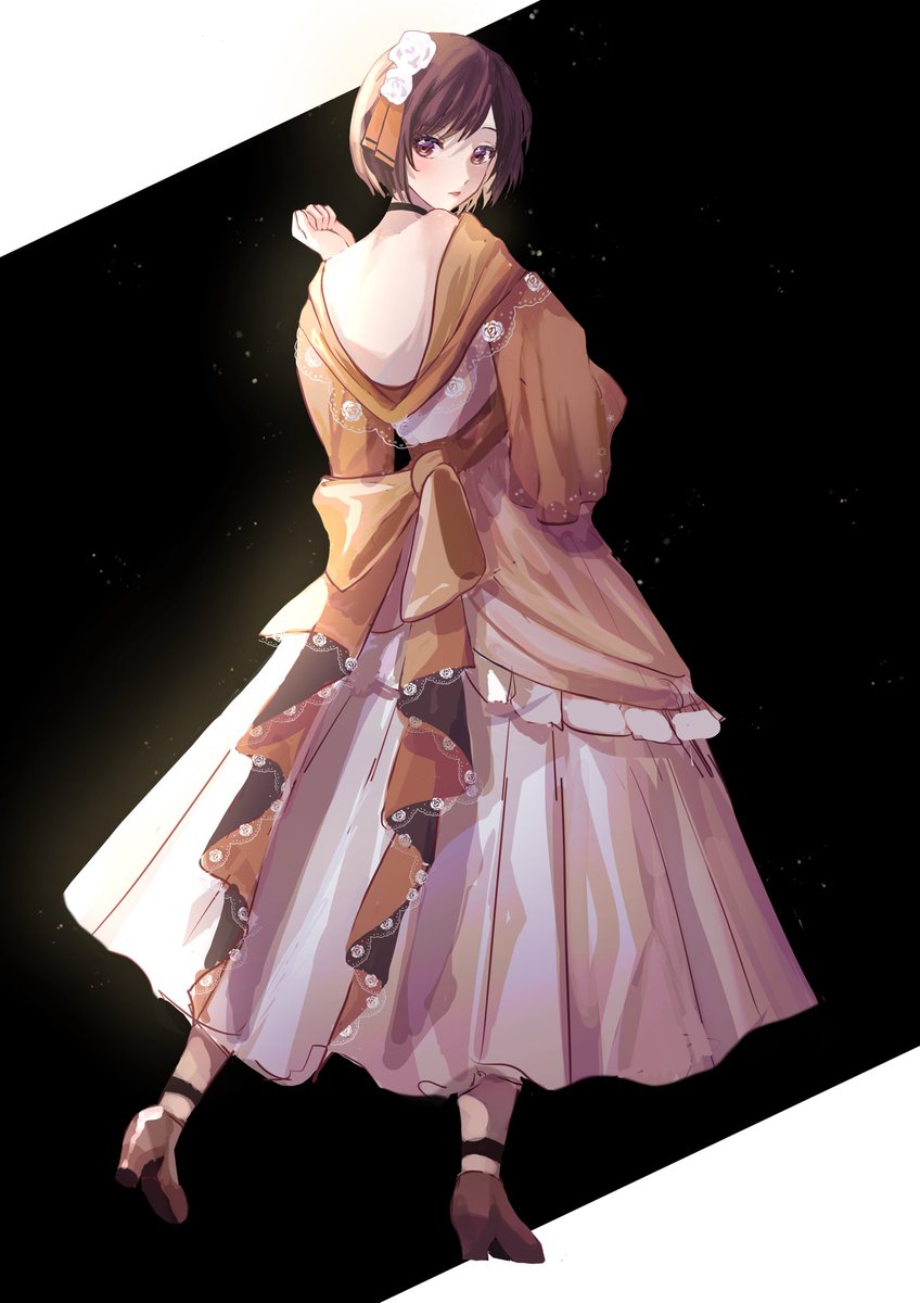 dress skirt hold closed eyes pink hair flower solo smile  illustration images