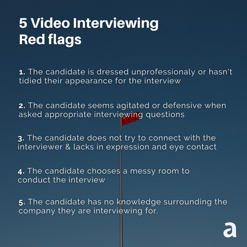 alcamiinteract's tweet image. Here are 5 red flags to look out for when interviewing your candidates through video interviewing.

#videointerviews #videointerview #videointerviewplatform #videointerviewing #hr #recruitment