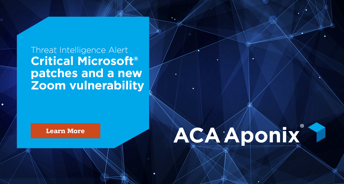 AponixFT's tweet image. Learn about the new software patches Microsoft released on April 14 to address 19 critical vulnerabilities as well as a new Zoom vulnerability discovered at the Pwn2Own white hat hacker event. bit.ly/3a9SX2C #cyberalert #riskmutation #ACAInsight