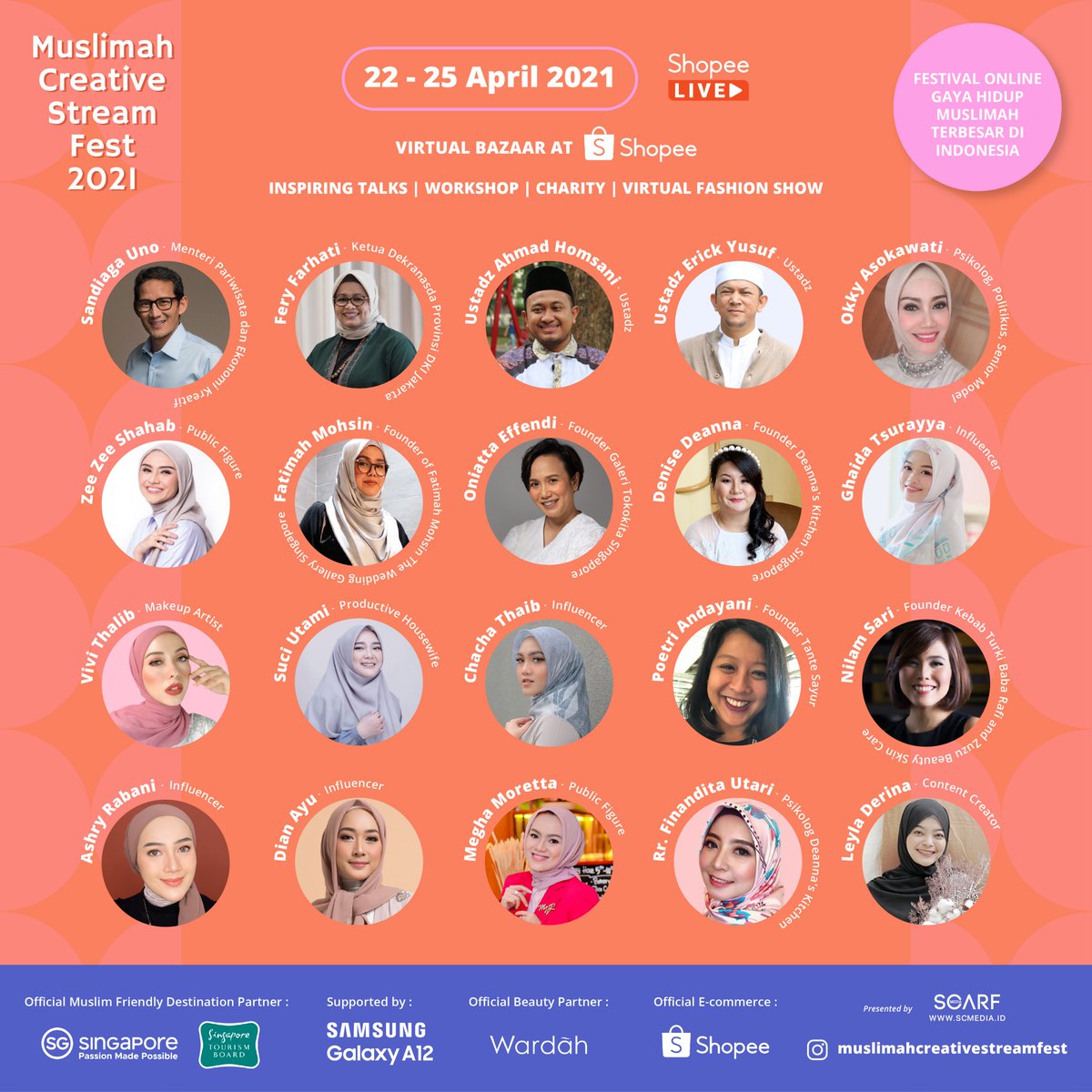 Scarf_media's tweet photo. >>melalui Shopee Live dan Youtube Channel : Scarf Media . 
Jangan lewatkan juga virtual fashion show dan juga tentunya belanja keperluan Ramadan dan Idul Fitri di landing page Muslimah Creative Stream Fest di aplikasi shopee dengan disc up to 50%.
22-25 April 2021

 #mcsf2021 https://t.co/oImqPoqbyi