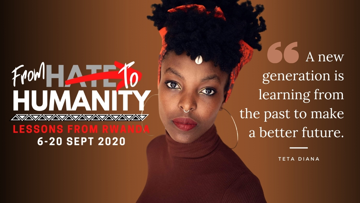 Wearit_Shareit's tweet photo. "A new generation is learning from the past to make a better future." - @tetadiananow during the @Aegis_Trust   #HatetoHumanity webcast, which you can experience now! It includes performances by Teta Diana, @RockyDawuni and much more! https://t.co/rLUbTqzgru https://t.co/napc4FClnc