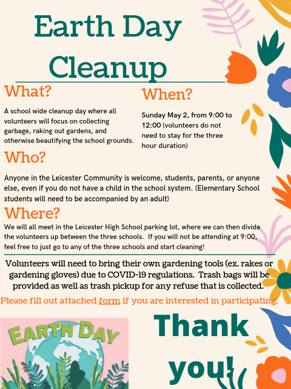 c2cleicester's tweet photo. We will be holding a school wide cleanup for Earth Day as our independent service project for NHS.  Please see the flyer below for more details, and please fill out the form below if you are interested in participating. https://t.co/XL06PPnDOg https://t.co/5br0h6Vxoc