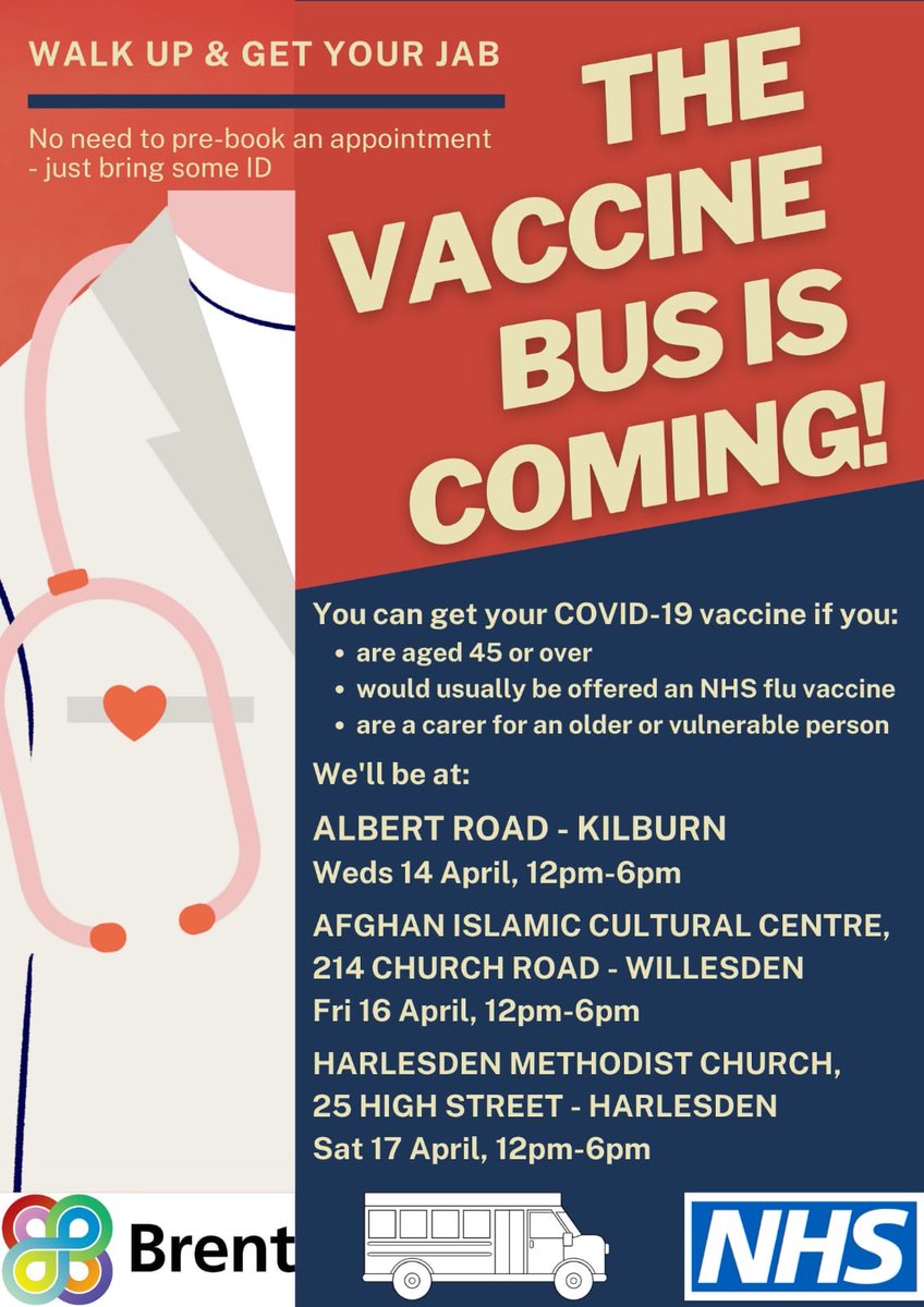 Tariqmdar's tweet image. Brent Vaccine Bus is coming in your area in Brent#cllrtariqdar