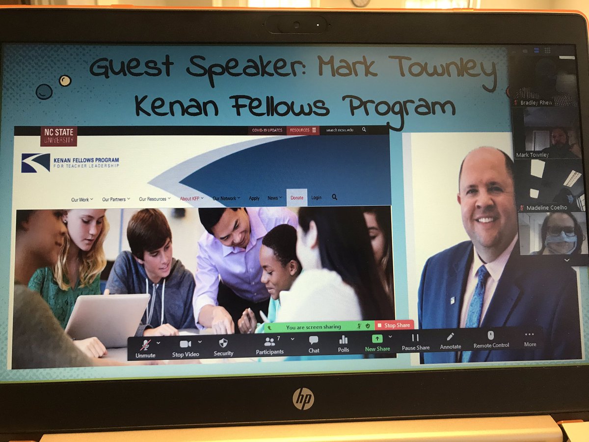 A big shout out to @mrmarktownley for presenting to my @WFU_Education students tonight about the amazing Kenan Fellows program. There are so many great opportunities for NC educators to continue to grow in STEM while in the classroom. @kenanfellows