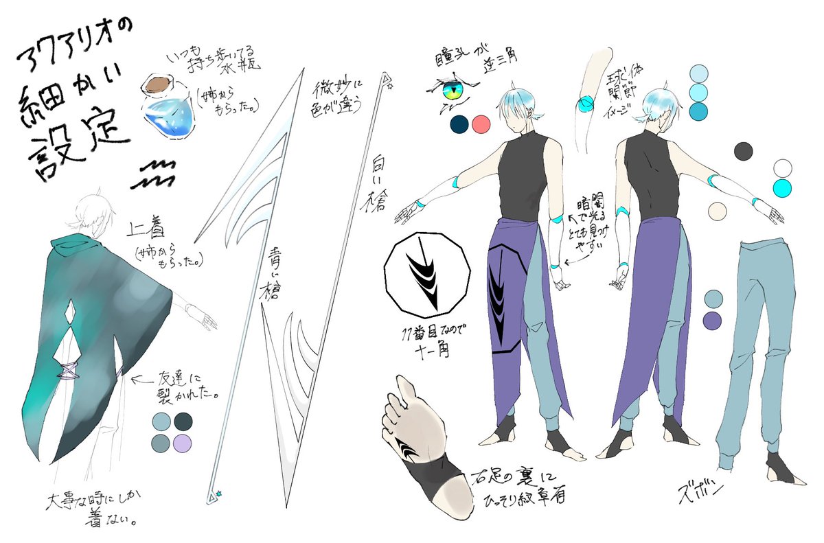 蒼鴉 十二星座と吸血鬼 読みにくい文字や見にくい部分多いですが ちゃんとしたアクアリオの詳細です