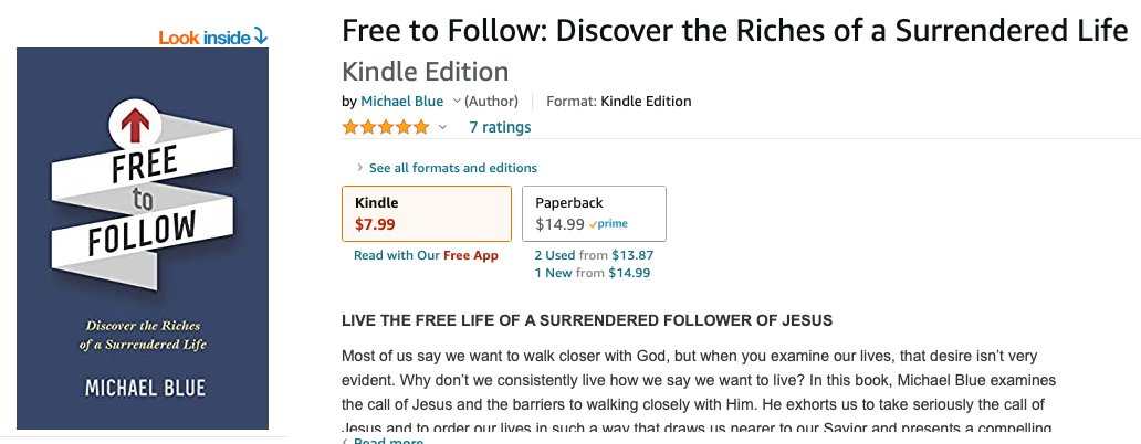 RonBlueInst's tweet image. The Free to Follow ebook is now being sold on Amazon for $7.99. Get it now at the new price!! buff.ly/3dY4fbo