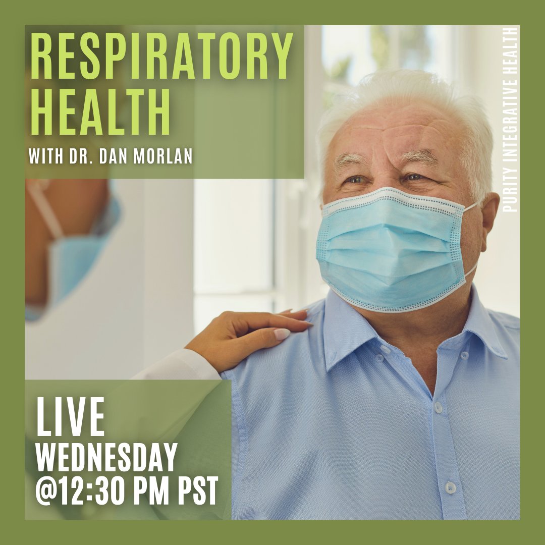 PurityPllc's tweet photo. TODAY! Live on Instagram @ 12:30 PM PST.  Dr. Dan Morlan will be discussing respiratory health.

Tune in: https://t.co/m8QmRGboVJ

If you miss the livestream, tune into the episode when it drops on our podcast PURITY HEALTH PODCAST, tomorrow on your favorite streaming platform. https://t.co/MoVK9mrxIF