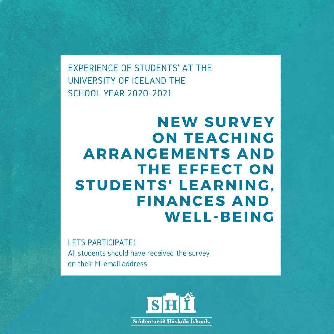 Ný könnun um stöðu og reynslu stúdenta við Háskóla Íslands af námi á tímum COVID-19 skólaárið 2020–2021.
Spurt er hvernig faraldurinn og breytt fyrirkomulag kennslu hefur haft áhrif á námið, fjárhag og líðan. Einnig er spurt út í sumarstörf og sumarnám.