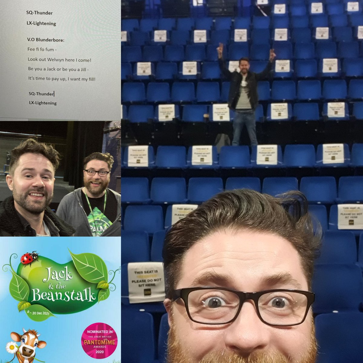 Great to be back working in a lovely #theatre today! 

<a href="/joesargent87/">Joe Sargent</a> &amp; <a href="/Jonas_Cemm/">Jonas Cemm</a> updating their script #JackAndTheBeanstalk for the #WGCPanto at @cwewgc

 <a href="/SupportBritish/">U.K. Actors Support Network</a> <a href="/WelHatCouncil/">Welwyn Hatfield</a> <a href="/PantomimeNews/">Pantomime News</a> <a href="/IBYPantomime/">www.its-behind-you.com</a> <a href="/GBPantoAwards/">The Great British Pantomime Awards</a> #pantomime #CampusWestPanto <a href="/panto_day/">Panto Day</a> #panto