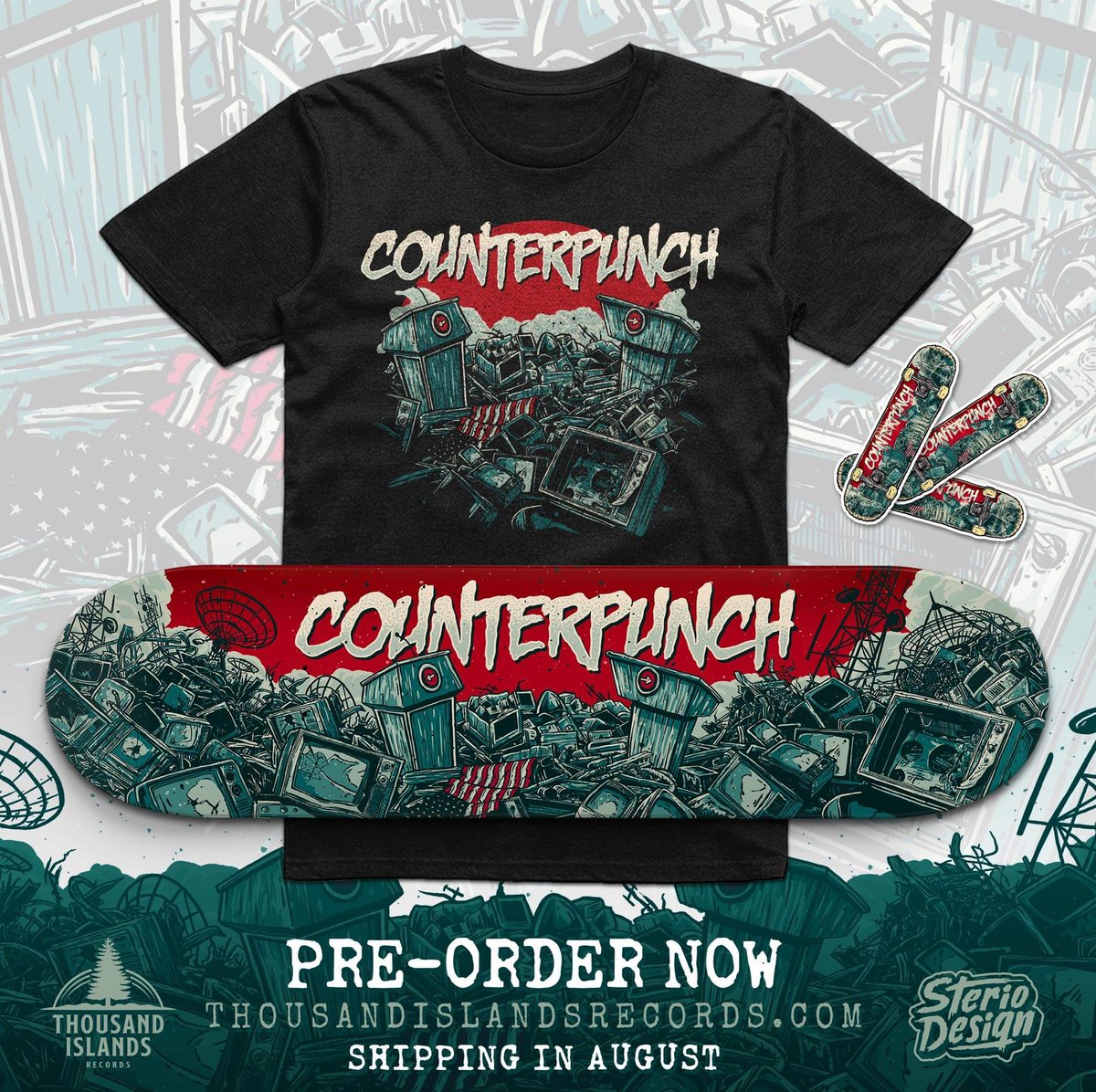 counterpunchrok's tweet photo. 🚨SWAG ALERT🚨
New skatedeck/T-shirt combo goes on pre-order NOW! Decks limited to 48. Snap one up before they disappear 🙌
https://t.co/ak1zXy0mJJ
@1kislandsrecs @SterioDesign #tirnation #doakickflip #skate #punk #skatepunk #defendskatepunk https://t.co/juwkZulgIK