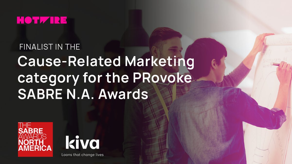 hotwireglobal's tweet photo. Very excited to announce Hotwire's short list status in @Provoke_News's 2021 SABRE North America Awards for our work with #HWclient @Kiva! https://t.co/IEMg5ai9yf
#HWlimitless #marketing https://t.co/iJVXR5QfEz