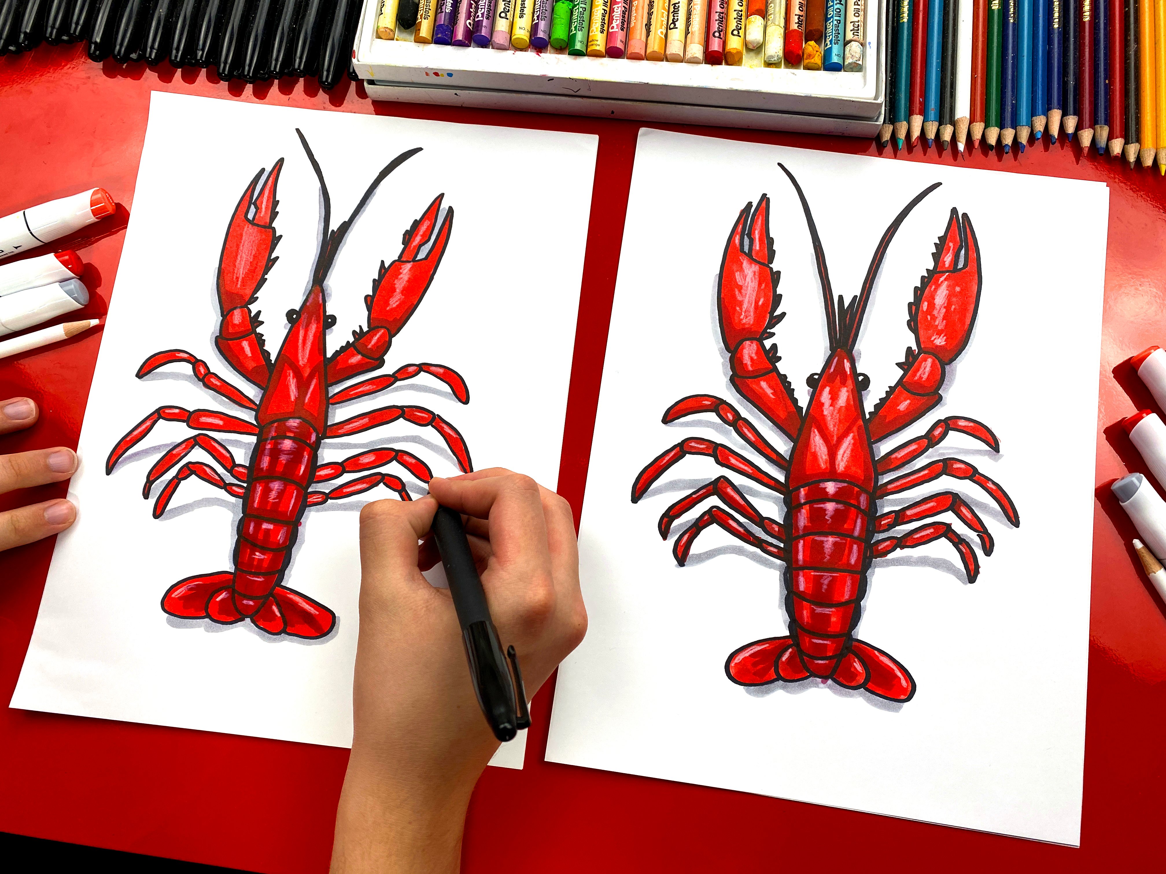 How To Draw A Lobster - Art For Kids Hub -  Art for kids hub, Art for kids,  Drawing for kids