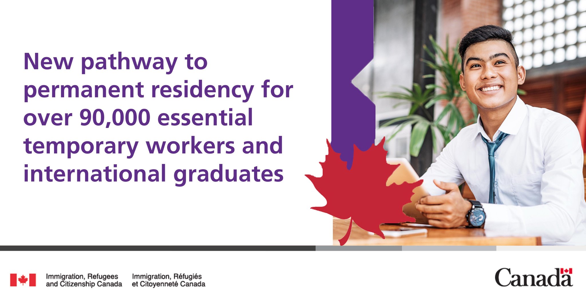 IRCC on Twitter: "Today Minister Mendicino announced a new pathway to permanent residence for over 90,000 essential workers and international student graduates who are actively contributing to Canada's economy.… https://t.co/gdgX8X74tg"