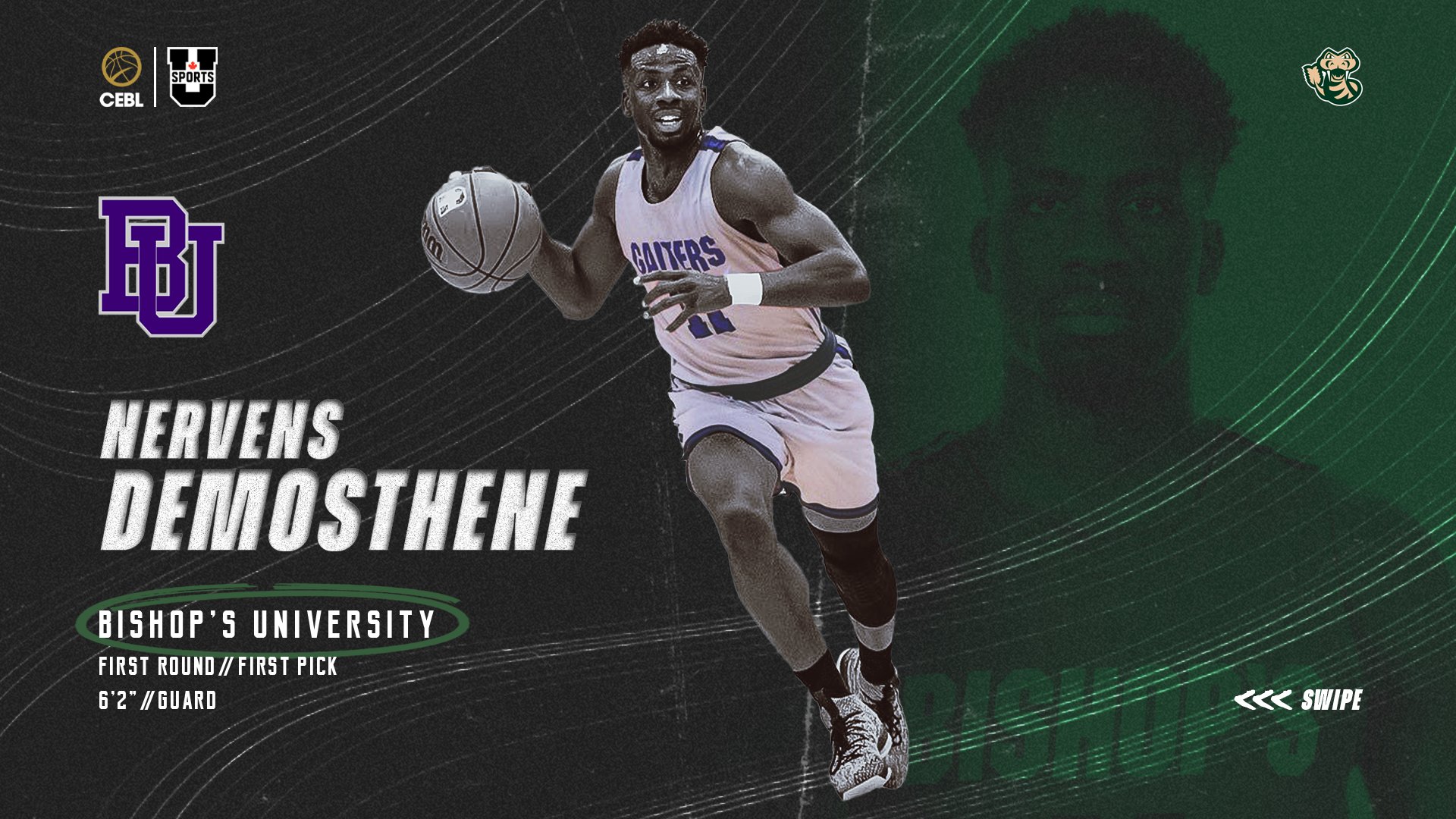 Saskatchewan Rattlers on Twitter: "With the first overall pick in the 2021 CEBL @USPORTSca draft, the Rattlers have selected Nervens Demosthene from @BishopsGaiters. Demosthene was the 2017-18 RSEQ Rookie of the Year