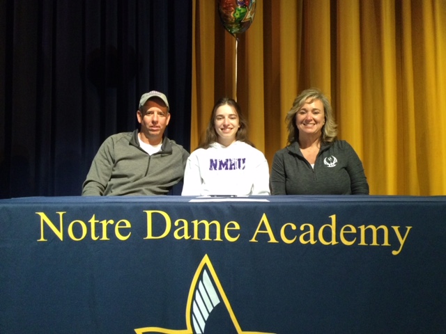 NDA athletes commit to play their sport in college. Maddy Miller will play softball for Indiana University of Pennsylvania, Alyson Ray - basketball for New Mexico Highlands University &amp; Tialyn King - basketball for Siena Heights University! Watch <a href="/BCSNsports/">BCSN</a> tonight at 10:30 pm