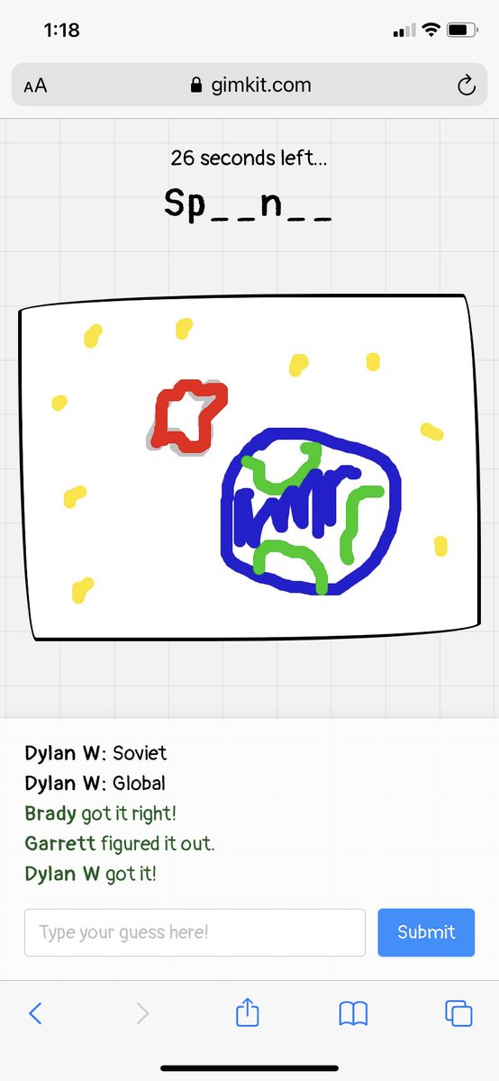 MrsHernandezBHS's tweet photo. #OMG The new #DrawThat game mode in @gimkit is soooooo much fun! #WHAP students rocked this Unit 8 review ๐งก๐ ๐จ โ๏ธ #NISDBrandeis #BrandeisSoc #NISDHSSocSt https://t.co/THP6PoAWjM
