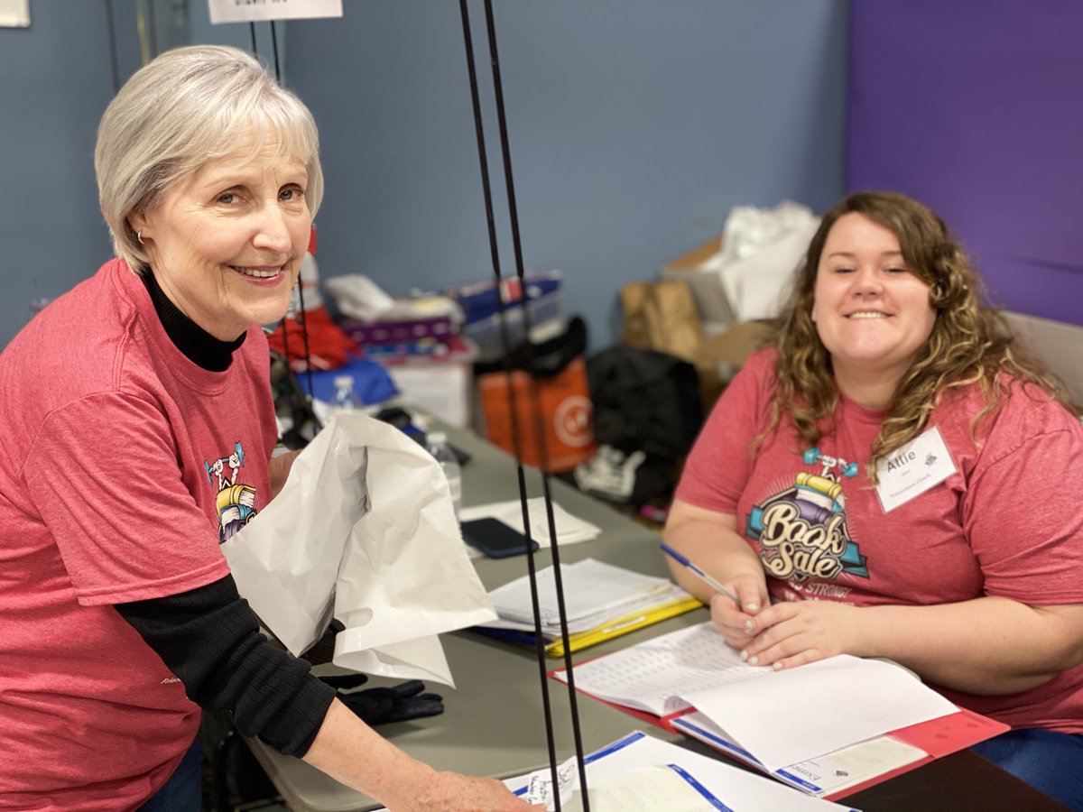 LibraryFriendOK's tweet photo. Volunteers are everything! On #NationalVolunteerWeek (and EVERY week), we are so thankful for volunteers who make everything tick at the Friends. 

Friends volunteers, what's your favorite memory? https://t.co/0lIyKo50wo