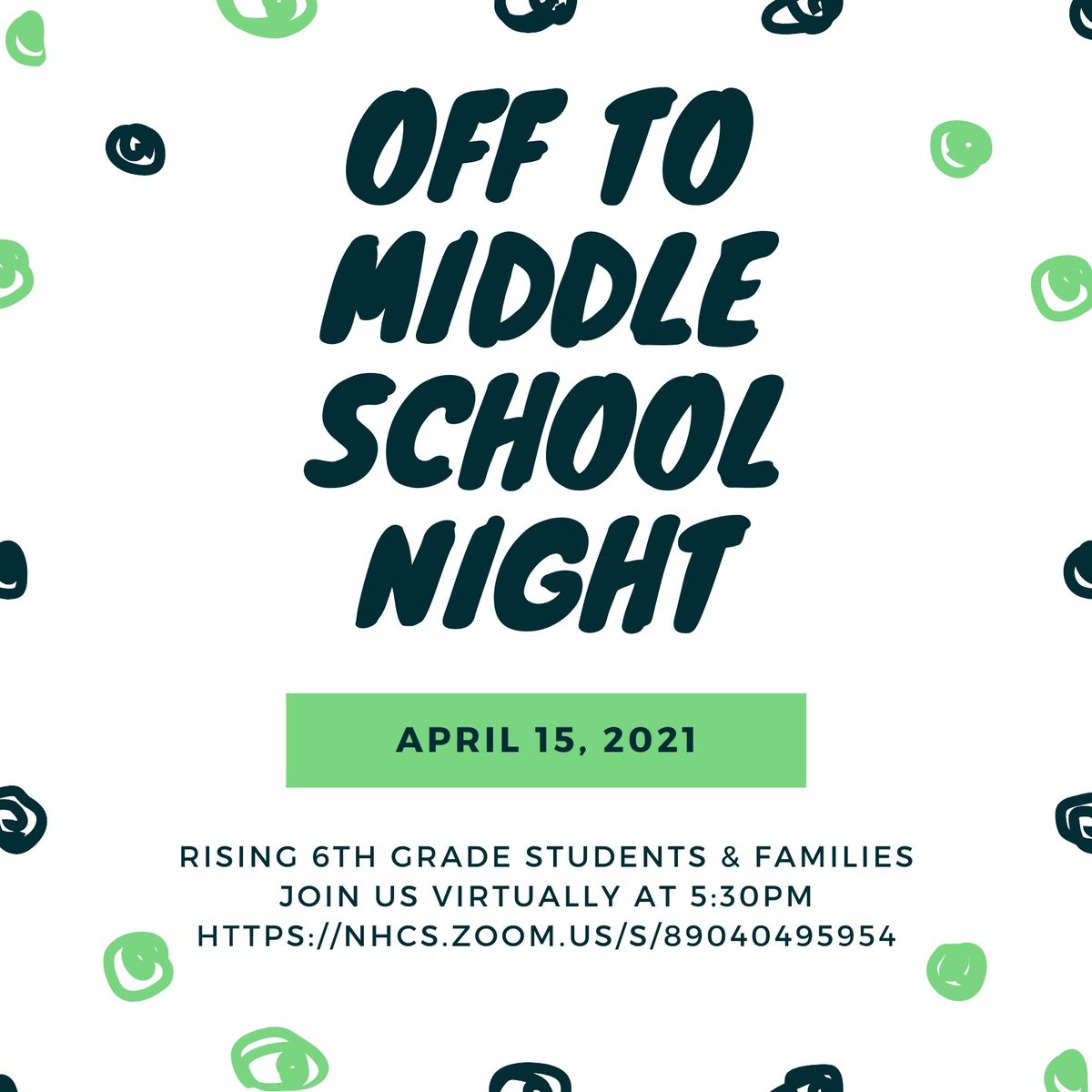 Rising 6th graders!!!Grab your parents &amp; join us virtually for some great information about middle school! Thursday 4/15 @ 5:30, link included below. @ParsleyElem <a href="/TopTigerPTA/">Pine Valley Pta</a> <a href="/PineValleyElem/">Pine Valley Elem.</a> <a href="/HollyTreeElem/">Holly Tree Elementary</a> <a href="/AldermanEagles/">Alderman Elementary</a> <a href="/NewHanoverCoSch/">New Hanover County Schools</a> <a href="/CodingtonES/">Codington</a> <a href="/BCreekElem/">BradleyCreekElem</a>