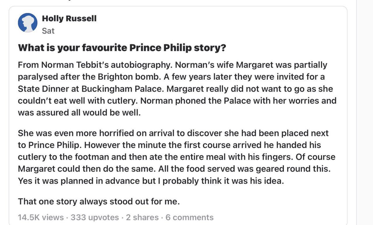 I love #PrincePhilip the more I read about him 😢❤️