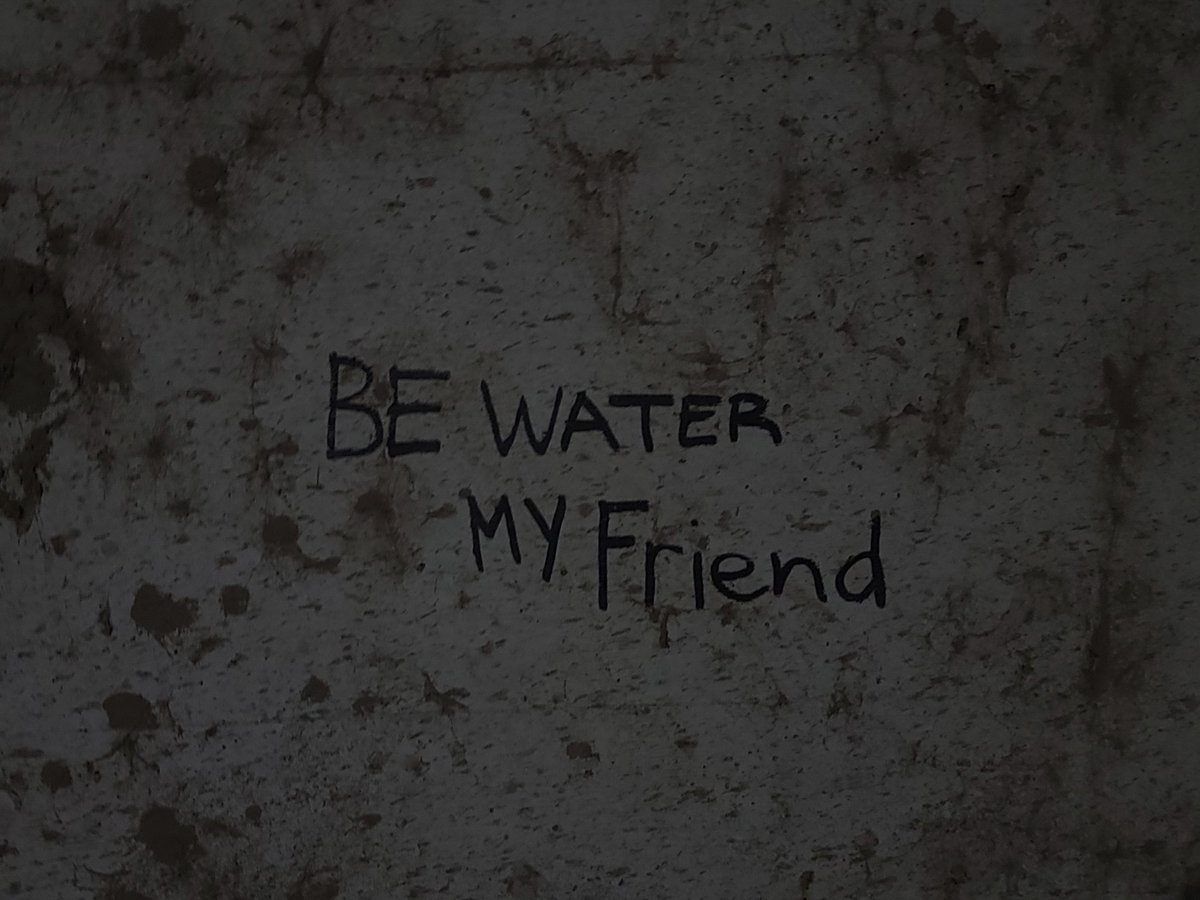 Working_Study's tweet image. I saw this written on a wall in a tunnel. Frozen 2 taught me that water has memory. I felt like this message was some advice I need to strengthen myself mentally. Maybe I'm completely not understanding the message though. #unsure #lifelonglearning #water #wisewords