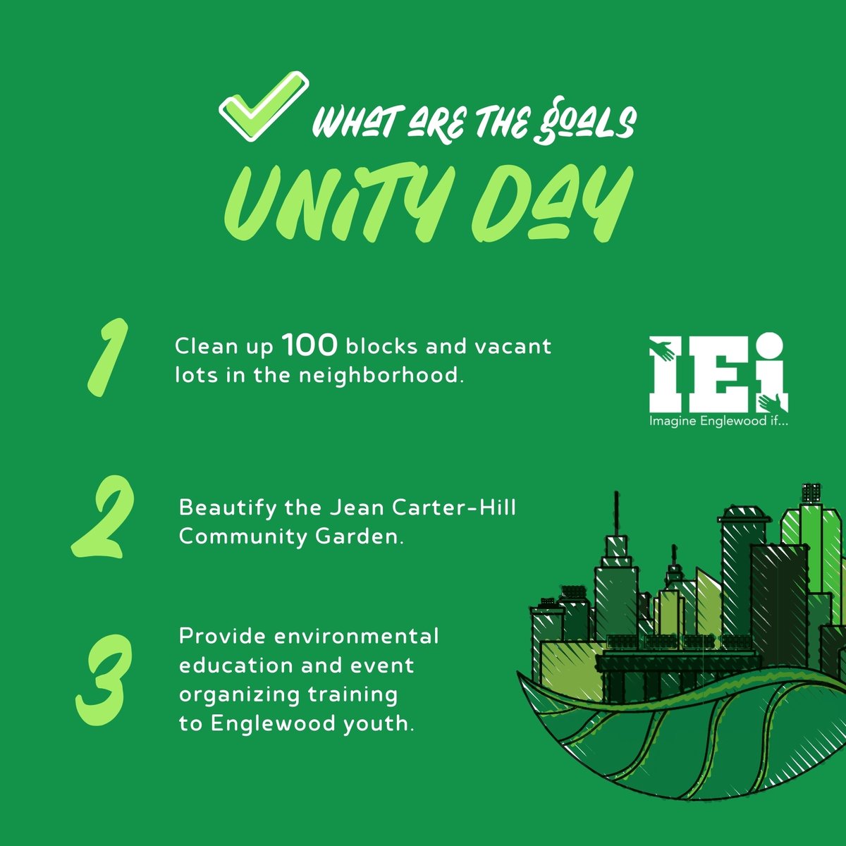 ImaginEnglewood's tweet photo. Since 2013, Imagine Englewood If has organized Greater Englewood Unity Day for residents, community members and stakeholders to clean up blocks and celebrate the power of collaboration. ✨

Join us this Unity Day! https://t.co/C61RuErasm

#englewoodunityday #unityday2021 https://t.co/09gMJabyYq