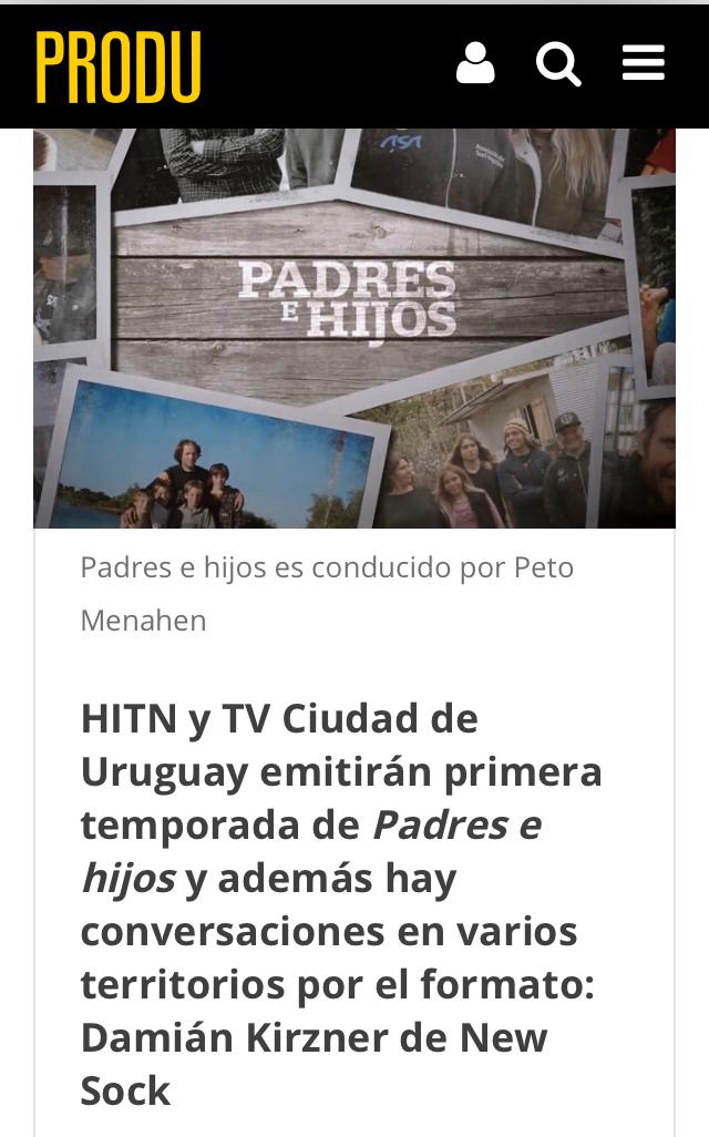 damiankirzner's tweet photo. HITN y TV Ciudad  de Uruguay emitirán primera temporada de  Padres e hijos  y además hay conversaciones en varios territorios por el formato: Damián Kirzner de New Sock    https://t.co/1g8XnftCKj 
@TVCIUDADuy @hitn @playmakerspro @untrefmedia GRACIAS @PRODU  !!! https://t.co/hZDSuQWbFL