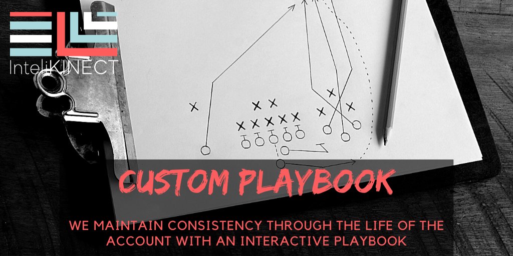InteliKinect's tweet image. When we set up your account we provide you with a playbook. This keeps all the company details, processes, and scripting in one place. This interactive document tracks changes and maintains consistency throughout the life of the account.  InteliKINECT.com