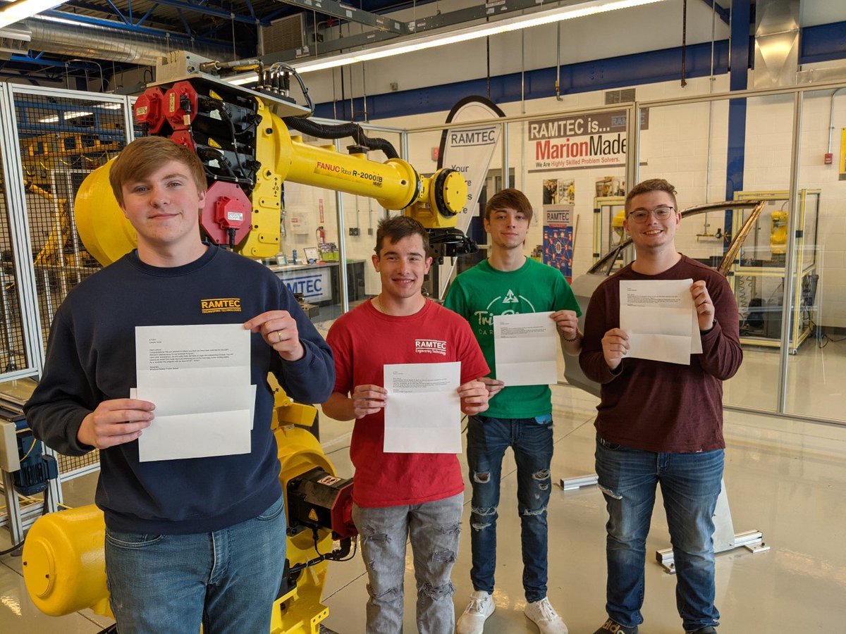 tririverscc's tweet photo. Way to Go!! Four Tri-Rivers RAMTEC Engineering seniors have been accepted into the Whirlpool Maintenance Co-op Summer Program.  Students accepted are:
Lawyer Scott (RV) #ramtecohio #TRCCAmazing
Losh Lambert (Pleasant)
Brendan Andrews (RV)
Josh Warwick (RV) https://t.co/9PILroyz8S