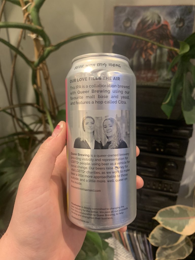 LilyWaite_'s tweet image. I’ve said a lot today so I’ll keep it brief, but I’m drinking a beer that’s going into a major outlet with the word ‘queer’ and a photo of me and the woman I love more than anything on it. Gays represent!