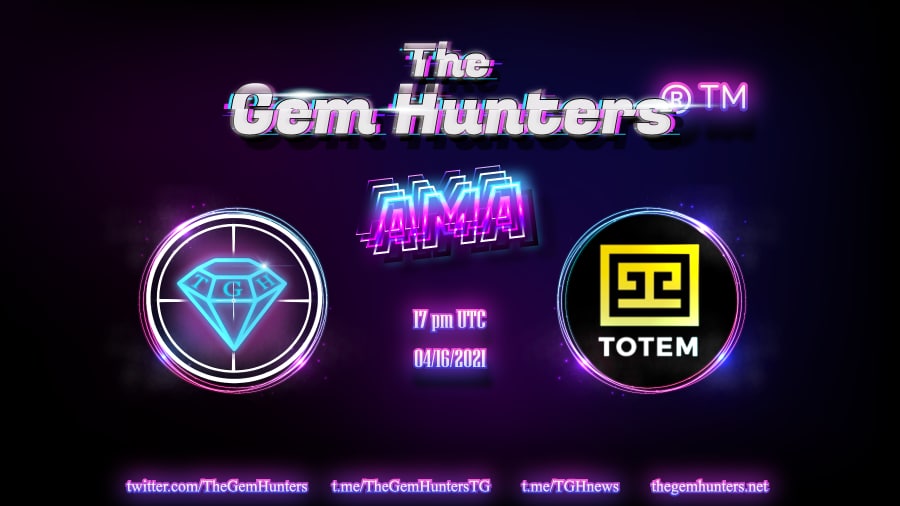 TheGemHunters's tweet photo. 🎙️Tune into our ama with @totemfinance &amp; find out what they're all about 🧐 

💸The best question gets rewarded 

🚩Venue: https://t.co/eyrVfC8qiH https://t.co/R62uFrftME