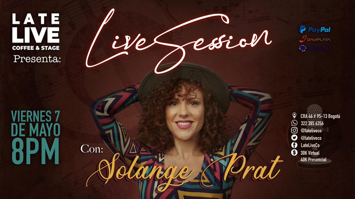 7/5/21 presentación en vivo de mi disco Loop en <a href="/live_late/">LateLiveCo</a> 8pm. Ya pueden conseguir sus entradas 40k presenciales (solo 40 lugares) y 30k virtuales. Tremenda banda e invitadxs especiales.