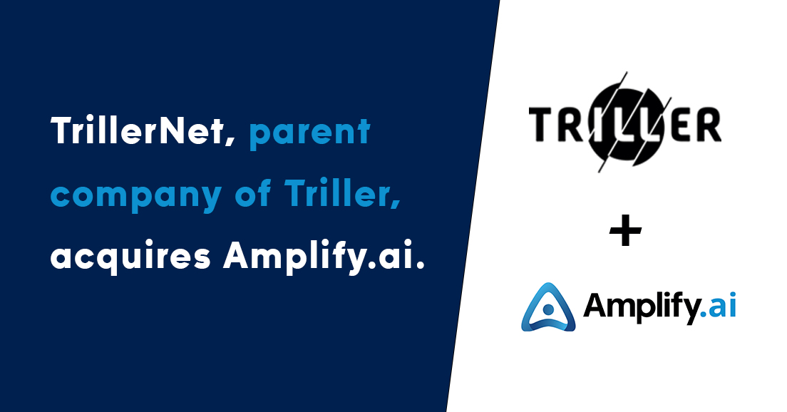 AmplifyDotAI's tweet image. Some big news to share: Amplify.ai is being acquired by TrillerNet, the parent company of AI-powered short video app, @Triller, and our co-founder and CEO, @mahi, has been named CEO of the combined entity: afy.ai/_Nyu5 #ConversationlAI