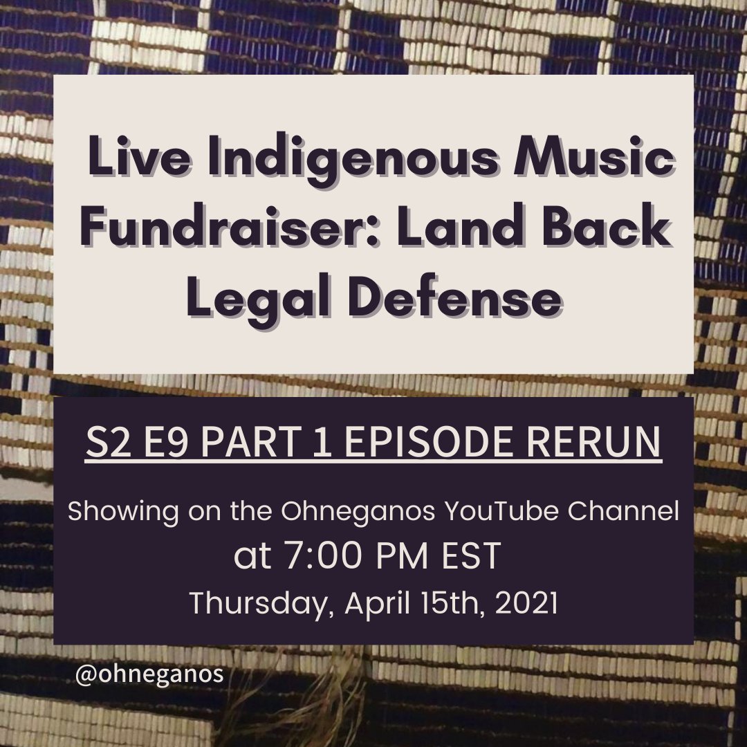This week's episode rerun, part 1 of the finale of Season 2,  is a pre-show virtual teach-in to learn more about the  dispute at 1492 Land Back Lane and its history. Make sure to check it out when it is released to our YouTube tomorrow at 7pm! youtu.be/-EoSKM0-MfE