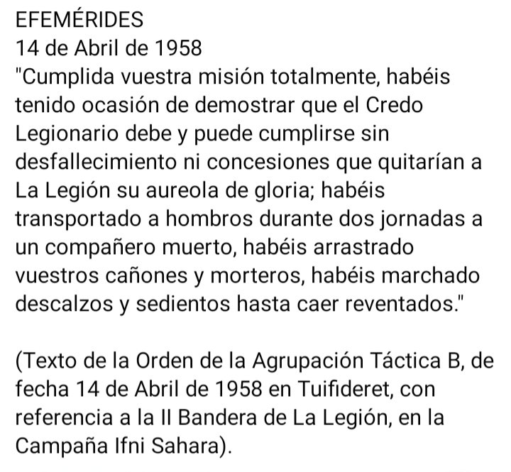 PlataformaMill1's tweet photo. #EfemeridesLegionaria #BuenasNoches #CentenarioLegionario #CentenarioDeLaLegion #LaLegion #Legion #LegionEspañola @Lalegion_es #Legionarios #Tuifideret #Ifni #IIBandera https://t.co/fU1lhSyuBa