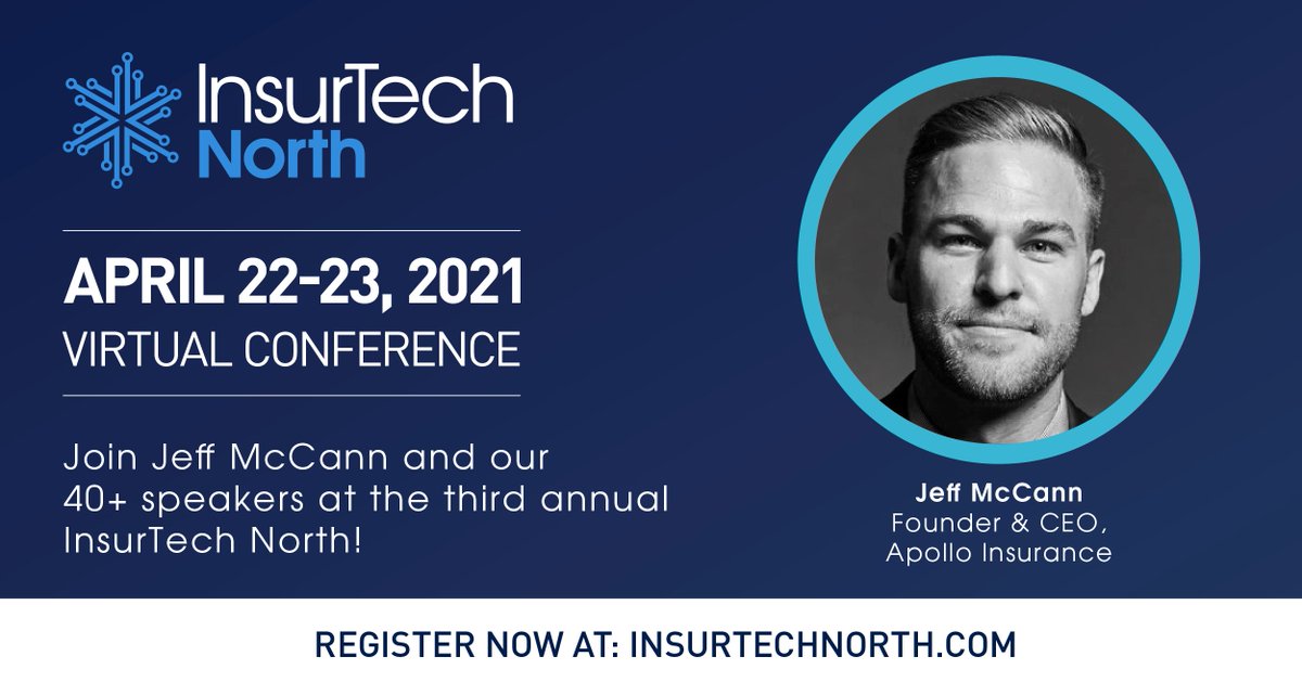 Our Founder &amp; CEO Jeff McCann will be speaking at the 
<a href="/InsurTechNorth/">InsurTech North</a> on April 23, discussing the topic of Co-Creation &amp; How to Win By Working Together. Join us at the event to learn more about #insurtech &amp; our company 
👉bit.ly/3mMCExS
#ToTheMoon #Event #InsurTechNorth