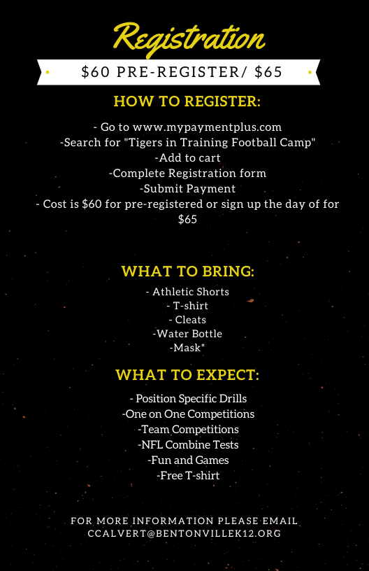 BvilleFB's tweet photo. Interested in our Tigers in Training Summer Football Camp? 

Check out the flyer below for information regarding our 2021 Camp! https://t.co/LxC0IOFrBF