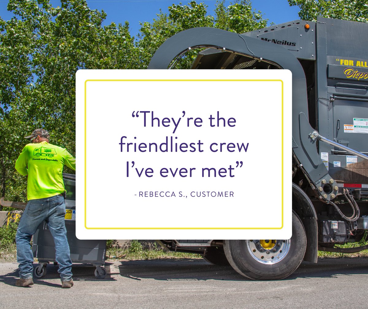 We're more than just your waste haulers, we're your neighbors. Thank you, Rebecca S., for the kind words! #localbusiness