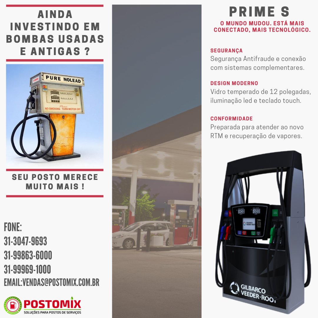 Postomix's tweet photo. Você ainda investe em bombas usadas e antigas ? Chega de jogar dinheiro fora...Chegou a Prime S, a nova bomba da Gilbarco Veeder Root. Conheça !!! https://t.co/cgjDbPrClI