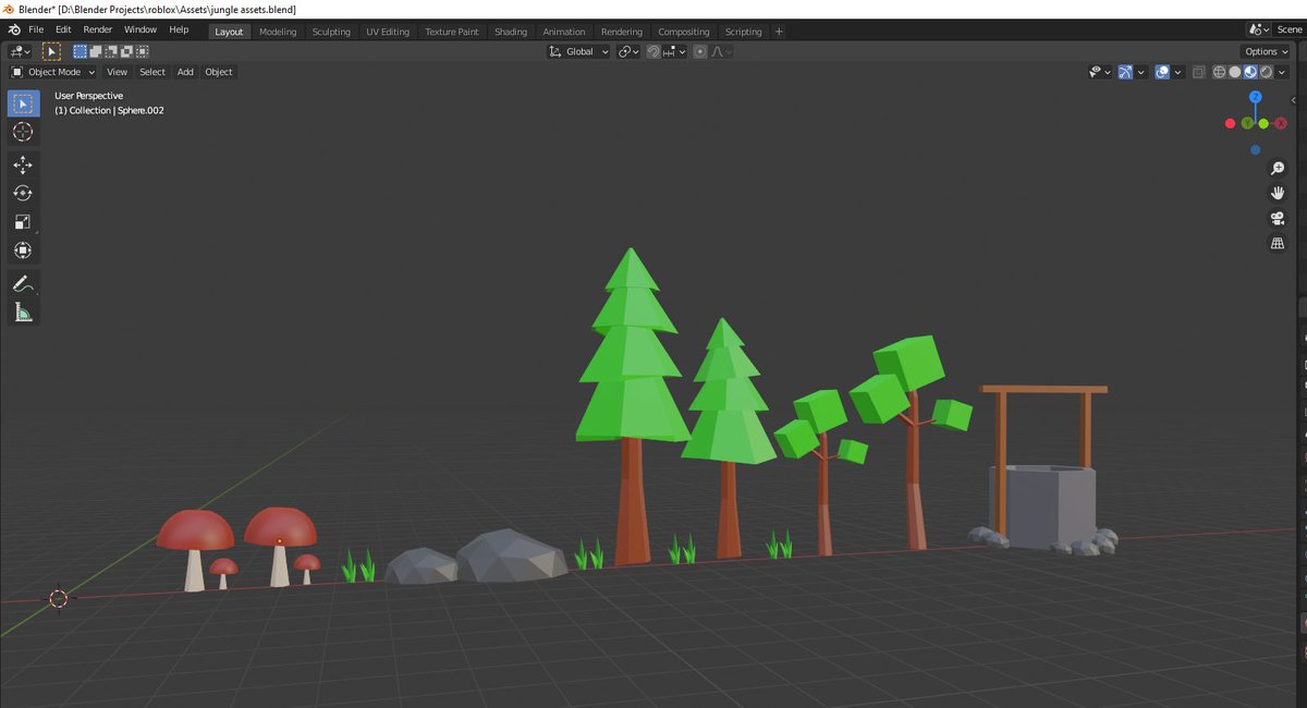 #workingprogress Roblox  assets for Roblox Games/environment , Jungle Pack ✌️
Any Suggestions #robloxians?
.
.
.
.
#Roblox  #Robloxhair #Robloxdev #Robloxclothes #Robloxmodels  #UGC #blender #BlenderEevee #RETWEEETME #gameassets 
#3dmodeling #3DModel