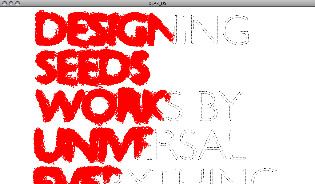 23/ For the poster of that Designing Seeds show (2009) we ( @universalevery) re-purposed my earlier  @Channel4 New Shoots project, using   #DiffusionLimitedAggregation to grow typography from 5+ million particles. We also showed Forever, running on 6 Macbooks (operated by my son)