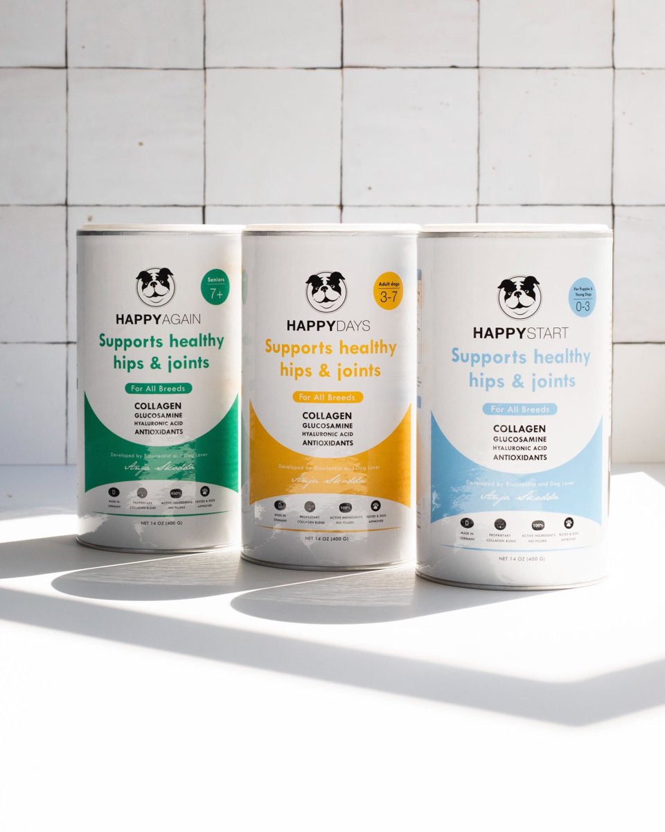 Does your dog have achy joints or mobility issues? Get them moving with collagen for dogs from <a href="/happybondpet/">HAPPYBOND</a>