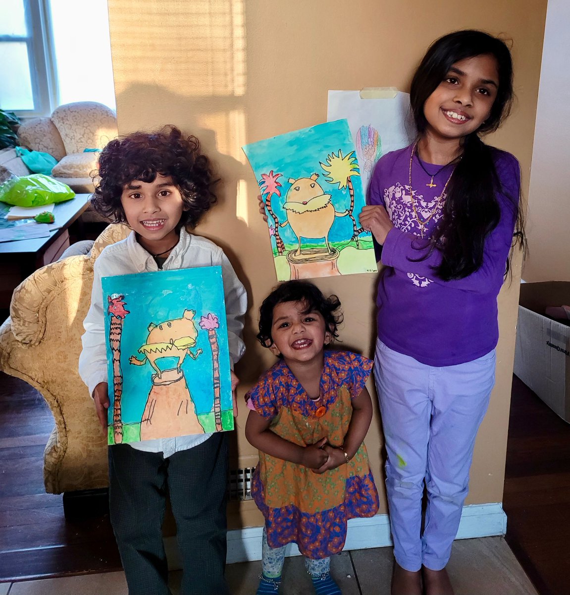 brenlibny's tweet image. Lorax Watercolor Paintings from our virtual class with Art Teacher Amy! These are amazing! 🎨
.
.
#BrentwoodKids #brenlibny #childrensprogramming #thelorax