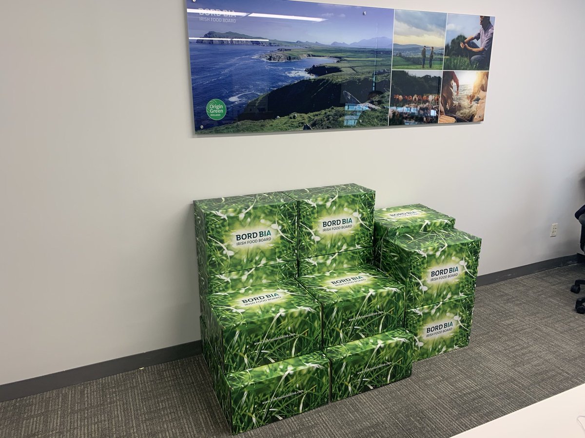 A selection of great Irish food brands packed and ready for delivery to US buyers ahead of tomorrow’s <a href="/Bordbia/">Bord Bia - The Irish Food Board</a> Virtual Trade Fair 🇮🇪🇺🇸☘️ #GrowingIrishExports