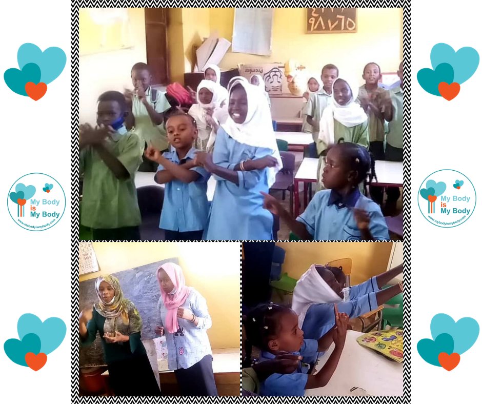 My Body Is My Body Programme at the 
Hope Institute for the Deaf  in #Sudan
Ghada Saleh received permission to present the programme
in the school. The programme Presenters were 
 Omnia Emad , Nersreen Mohamed and a signing teacher.
The children have enjoyed the programme so much