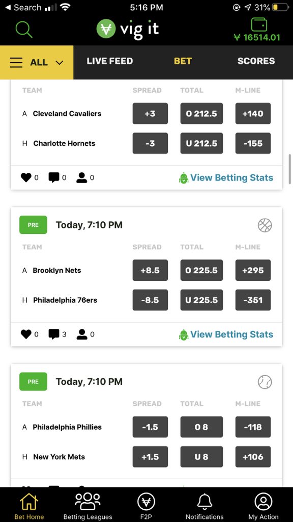 Vig_it's tweet image. Tons of sports on tonight! Get your bets in #GreatFansCover