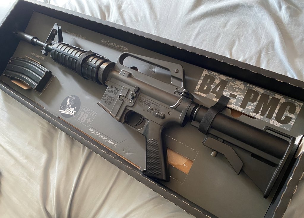 jokerbbgun's tweet photo. M4 งานญีปุ่นรุ่นใหม่นำเข้ามานะครับ มีไม่กี่ตัวครับ สนใจสั่งซื้อที่เราได้เลยคับ รุ่นB4 pmc #bbgun #บีบีกัน #ปืนไฟฟ้า #ปืนอัดลม #ปืนอัดแก๊ส https://t.co/lC4eIxbKod