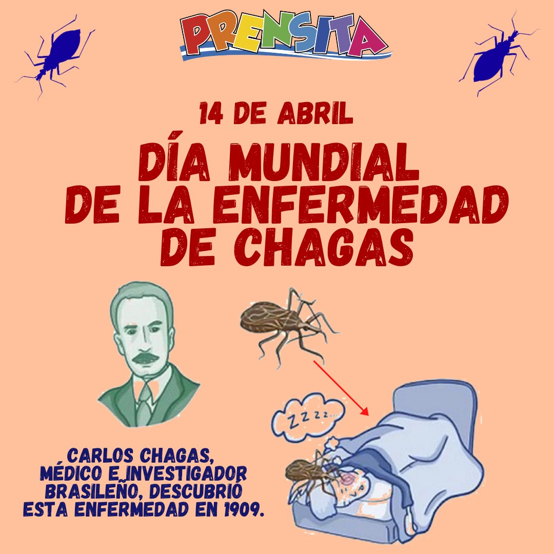 #Prensita te cuenta que hoy es el Día Mundial de la Enfermedad de Chagas.

#DíaMundialdelaEnfermedaddeChagas #WorldChagasDiseaseDay #chagasdiseaseday #chagas #14deabril #enfermedadchagas #concientizacion #atencionintegral #atencionuniversal #enfermedadsilenciosa