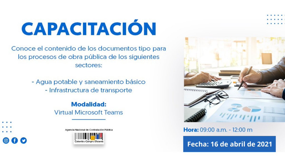 colombiacompra's tweet photo. Si estás interesado en participar en nuestra próxima capacitación sobre #DocumentosTipo, que se llevará a cabo el viernes 16 de abril, inscríbete en el siguiente enlace:

➡️https://t.co/UB9d9j8fqL https://t.co/6z0VZZy7cT